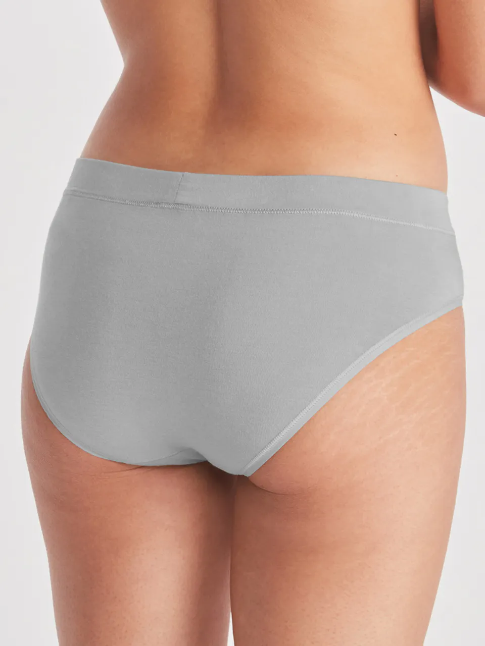 back of women's underwear on model