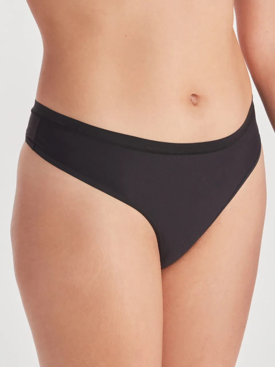 front of women's briefs on model