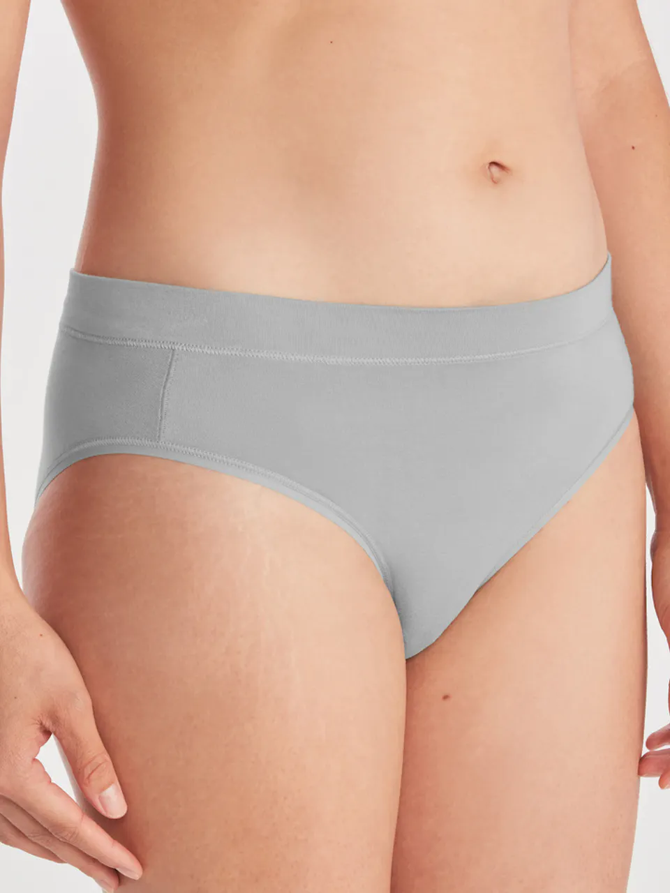 front of women's underwear on model