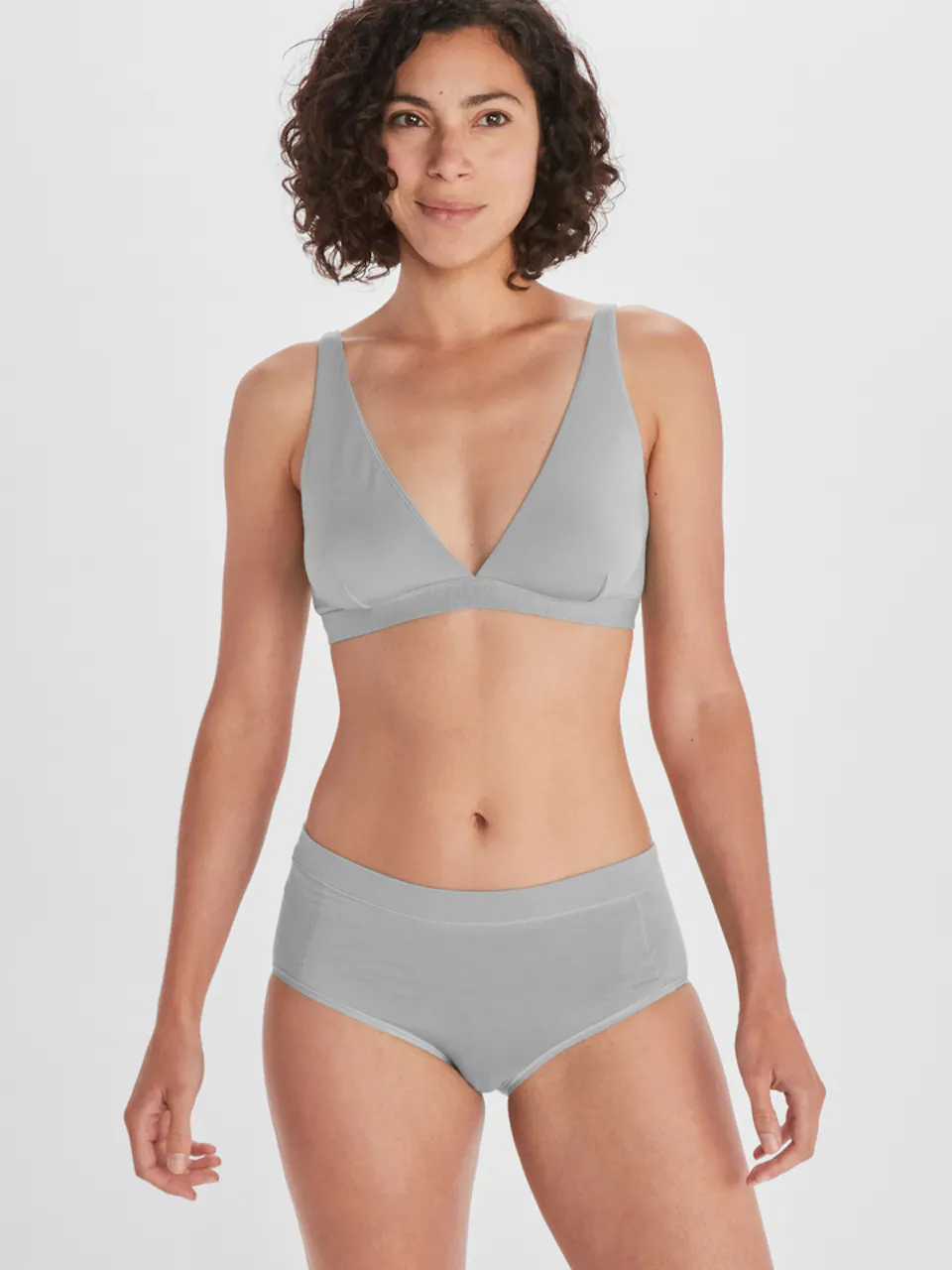 front of women's brief and bra on model