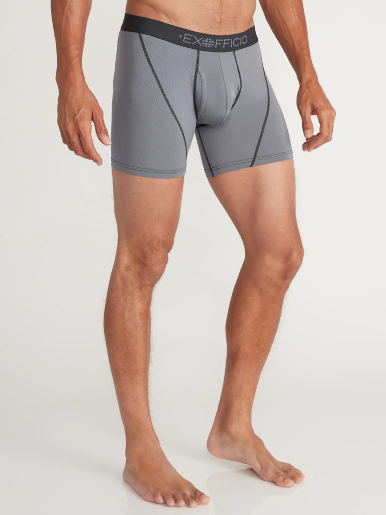 Marmot Men's Give-N-Go 2.0 Sport Mesh 6" Boxer Brief in Steel Onyx/Black