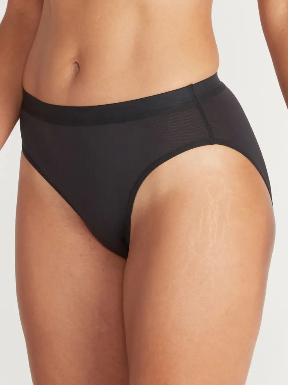 female model wearing underwear bottoms
