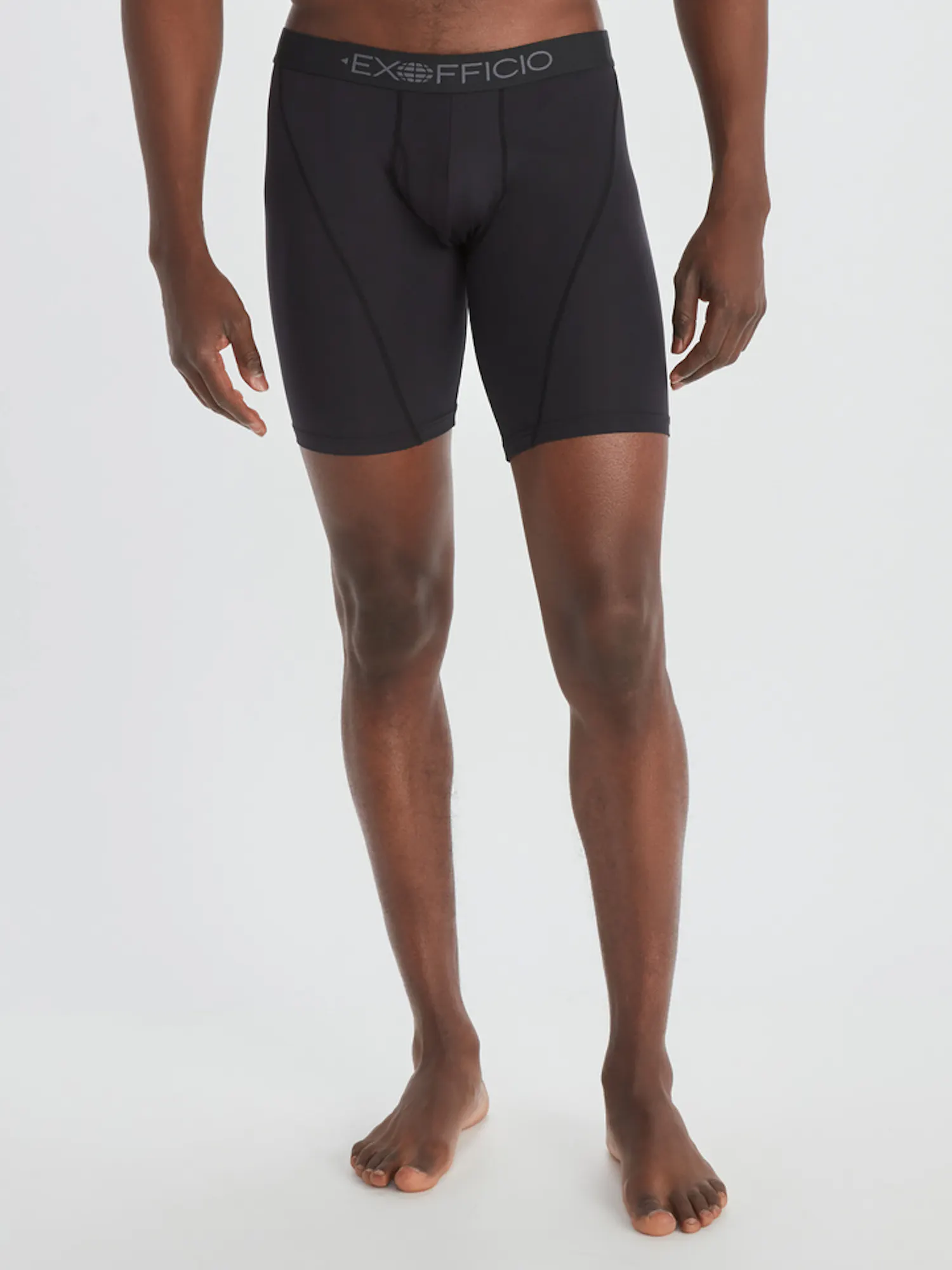 ExOfficio Men's Give-N-Go 2.0 Sport Mesh 9" Boxer Brief in Black/Black Size: 2XL
